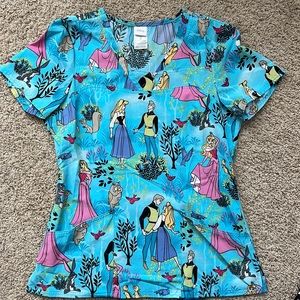 Disney sleeping beauty scrub top